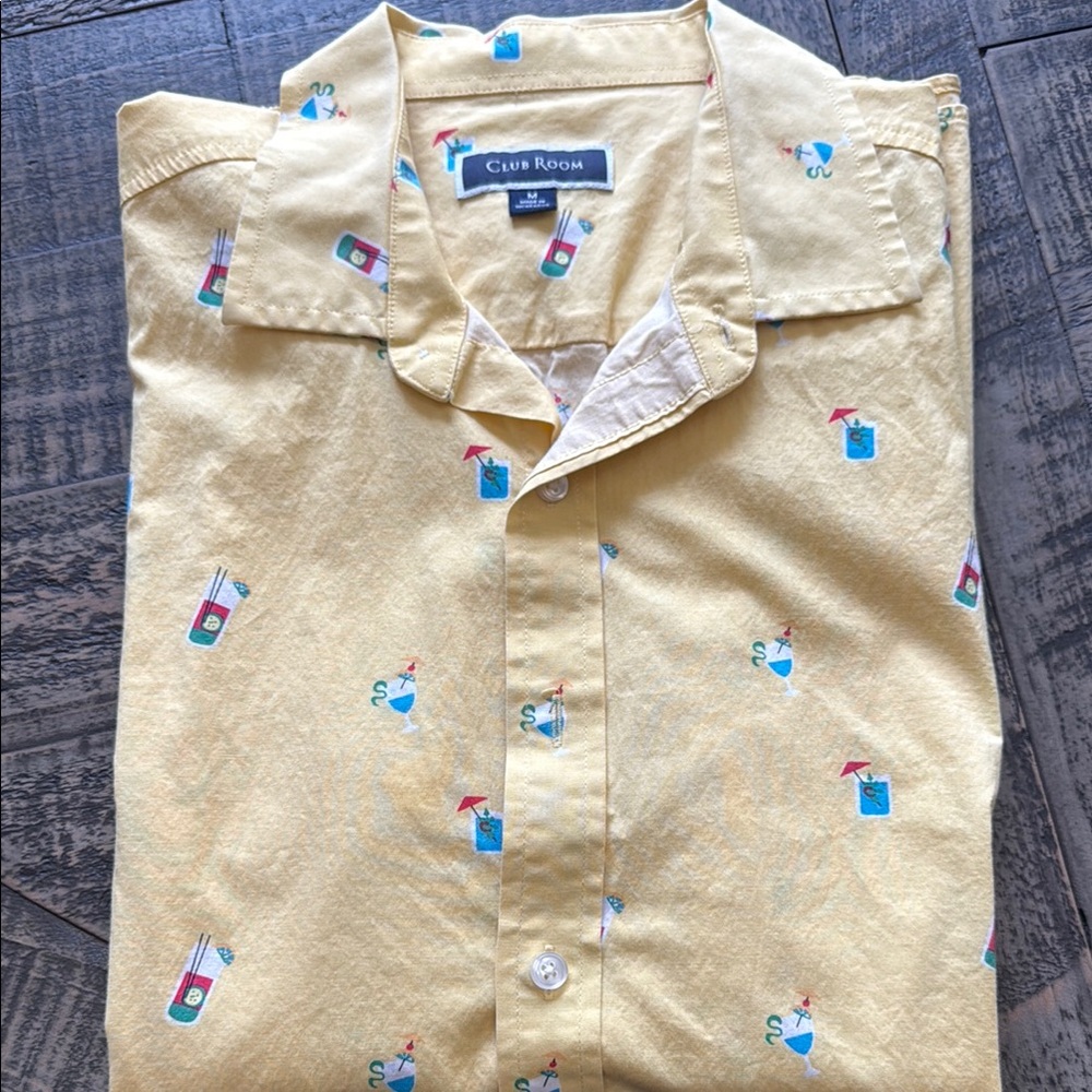Club Room Yellow Printed Men's Shirt
